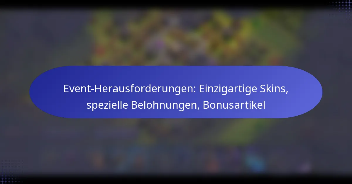 Read more about the article Event-Herausforderungen: Einzigartige Skins, spezielle Belohnungen, Bonusartikel