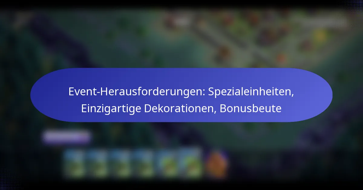 Read more about the article Event-Herausforderungen: Spezialeinheiten, Einzigartige Dekorationen, Bonusbeute